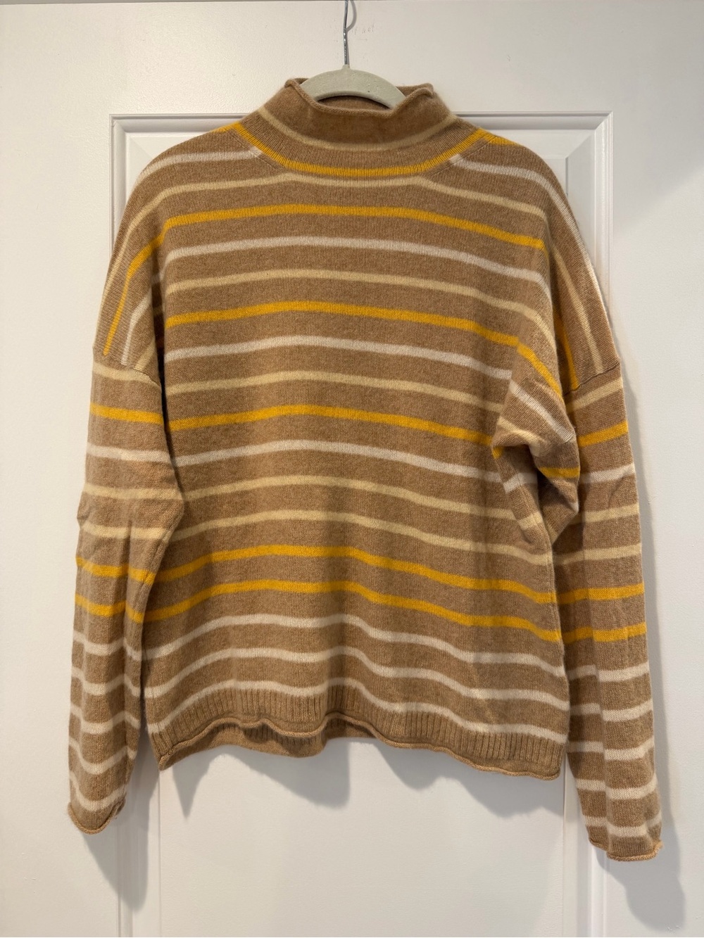 J. Crew Women’s 100% Cashmere Striped Sweater - size Large